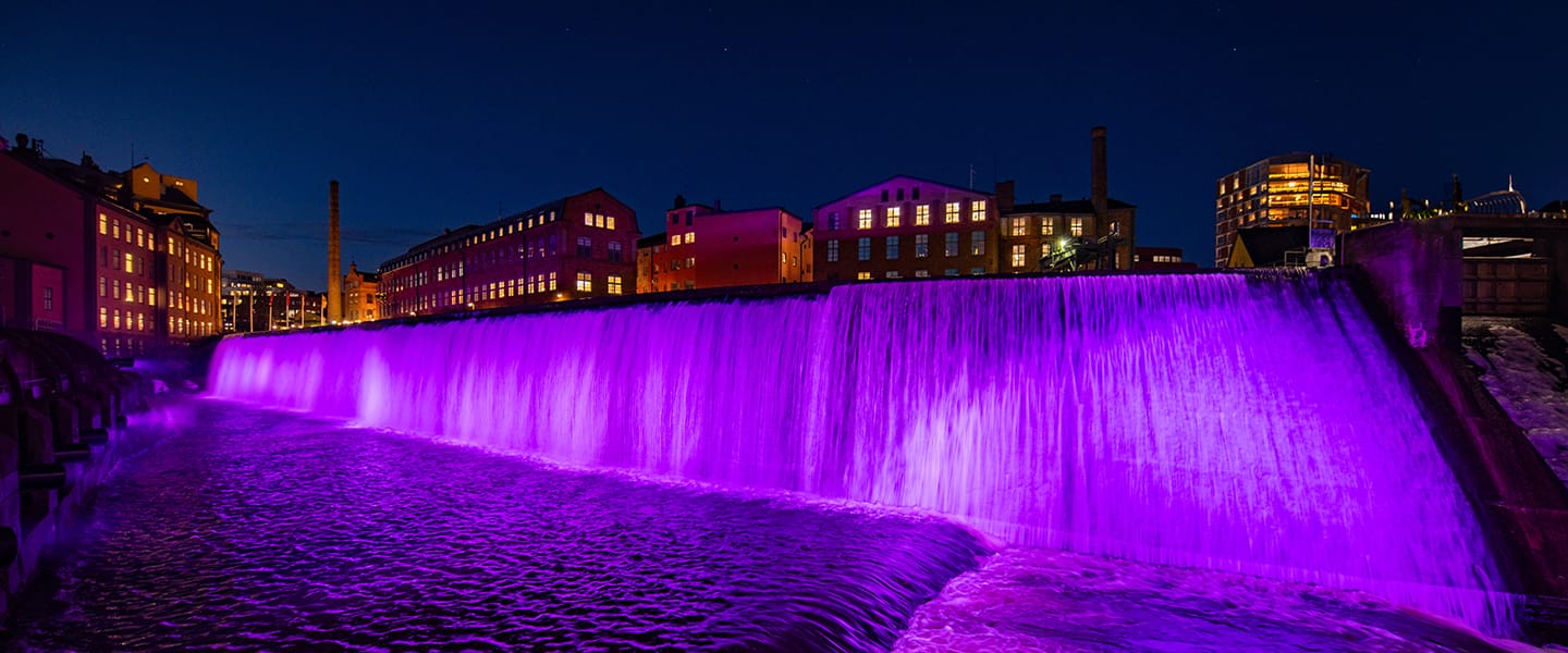 norrköping-vattenfall-ljusdesign-ljussättning-kreativ-teknik-michael-hallbert